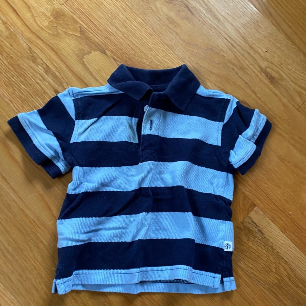 Striped Kids Polo Shirt - Blue